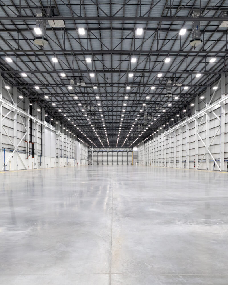 Overture Superfactory assembly line interior. 