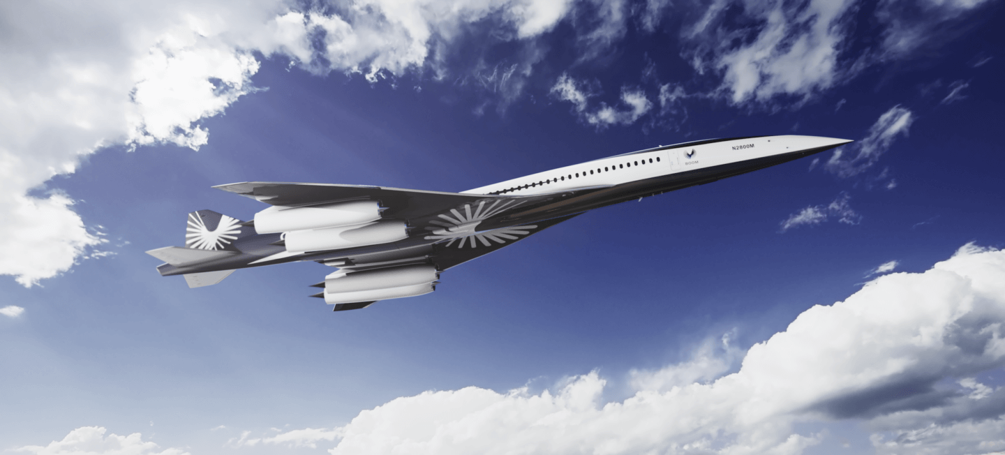 Overture (render) takes flight. Boom Supersonic announces major Overture and Symphony announcements at the Farnborough International Airshow.